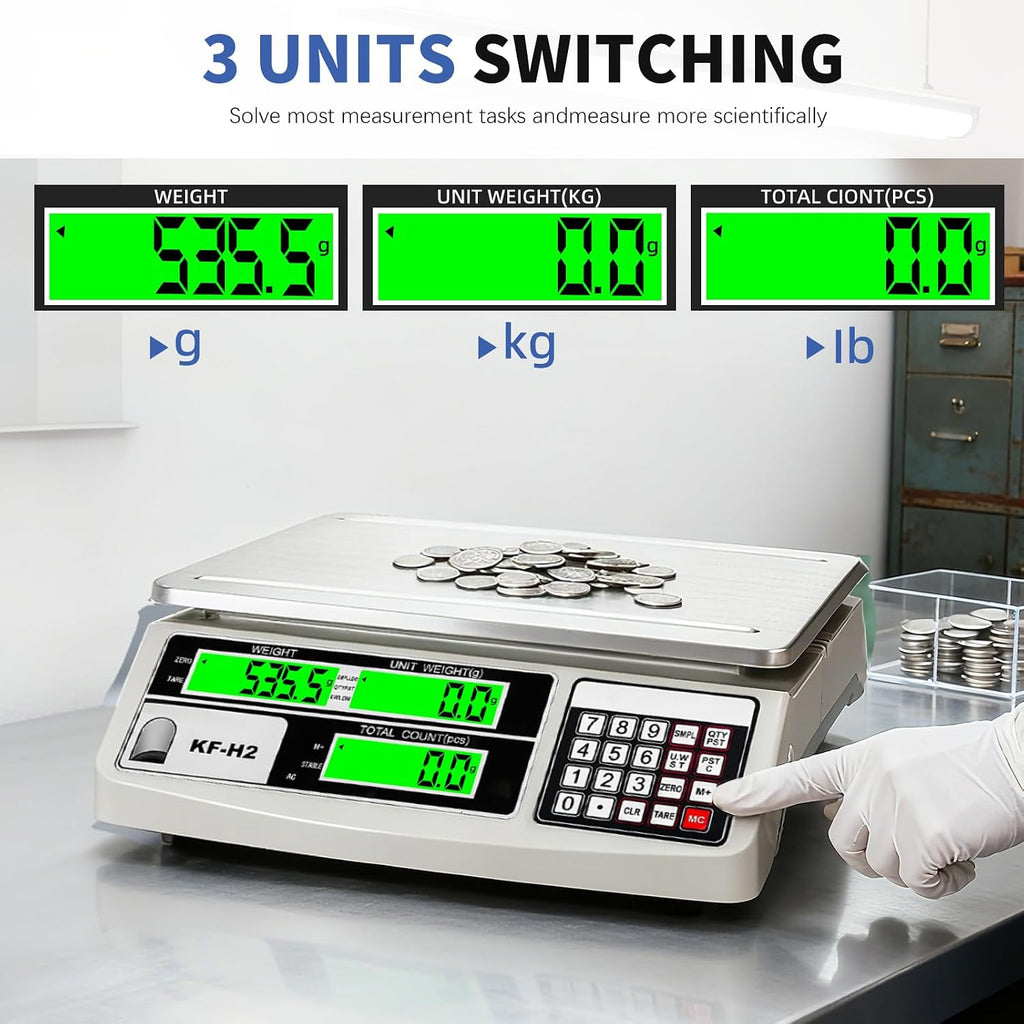 Industrial Counting Scale, 30kg/0.5g Digital Coin Scale for Coin