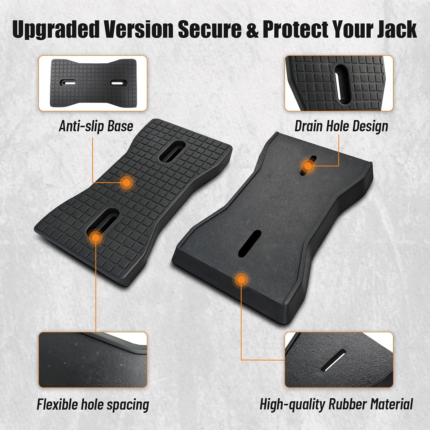 RV Stabilizer Jack Pads 4 Pack, Heavy Duty Solid Rubber Scissor Jack Leveling Blocks, RV Jack Foot Protection Pads