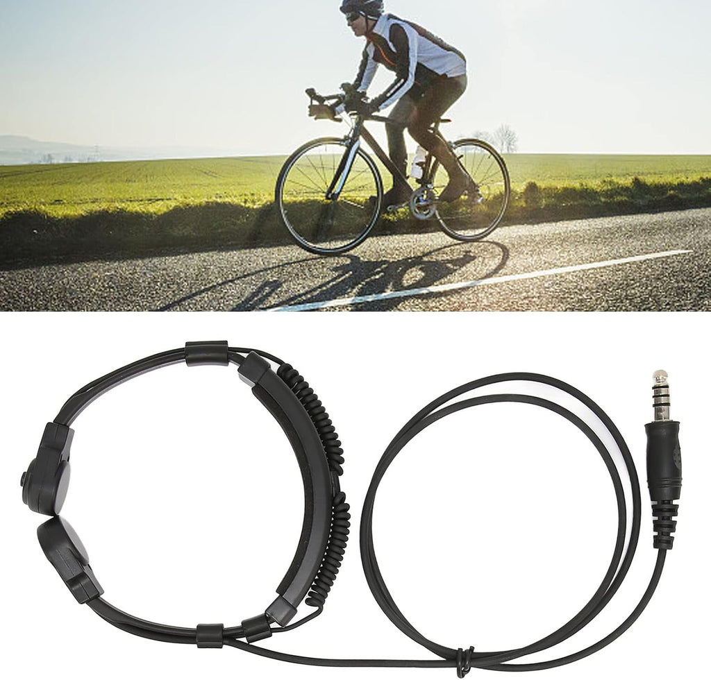 Throat Mic Headset, 7.1mm Telescopic Throat Vibration Microphone U94 PTT Adjustable 2 Way Radio Walkie Talkie