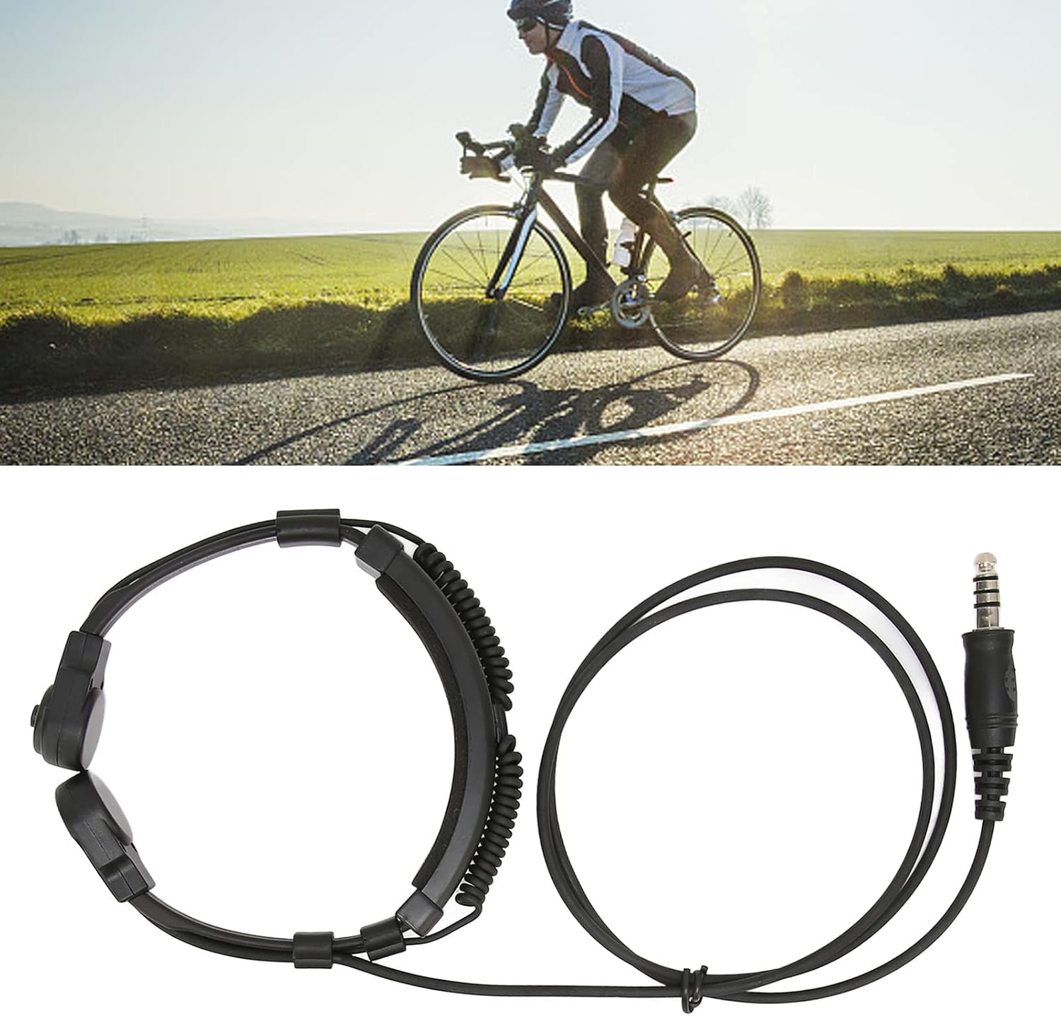 Throat Mic Headset, 7.1mm Telescopic Throat Vibration Microphone U94 PTT Adjustable 2 Way Radio Walkie Talkie
