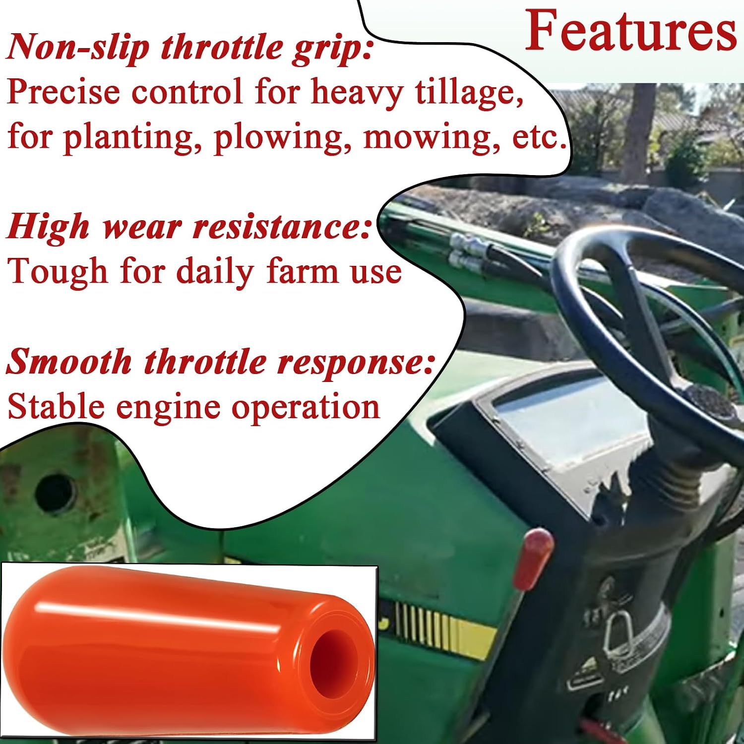CH13278 Throttle Lever Knob for John Deere Compact Utility Tractors 650 750 850 950 1050 670 770 790 870 970 1070