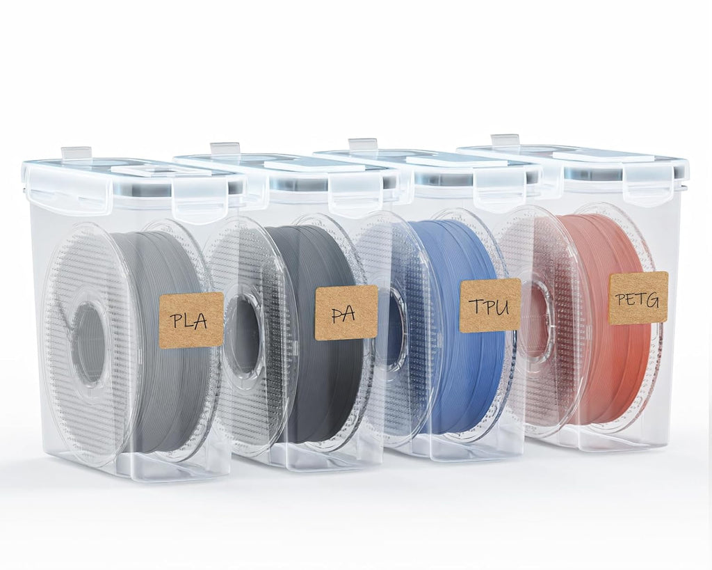 Filament Storage Box - 4 Pack Filaments Container for 3D Printing Filaments Sealing and Protection - Portable
