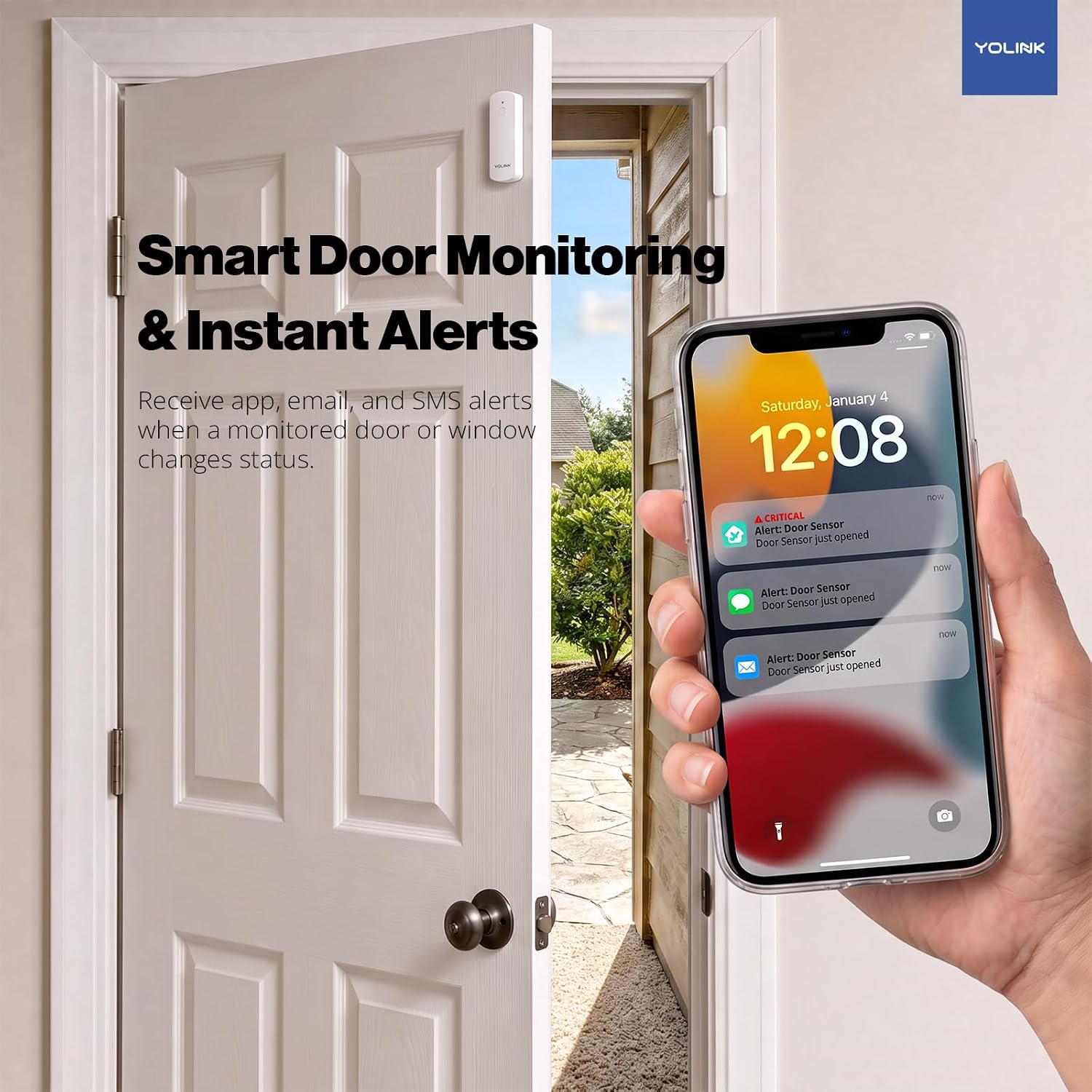 LoRa Smart Door Sensor Starter Kit: - 1/4 Mile Open-Air Range, Door Left-Open Reminders,5 Years Battery Life