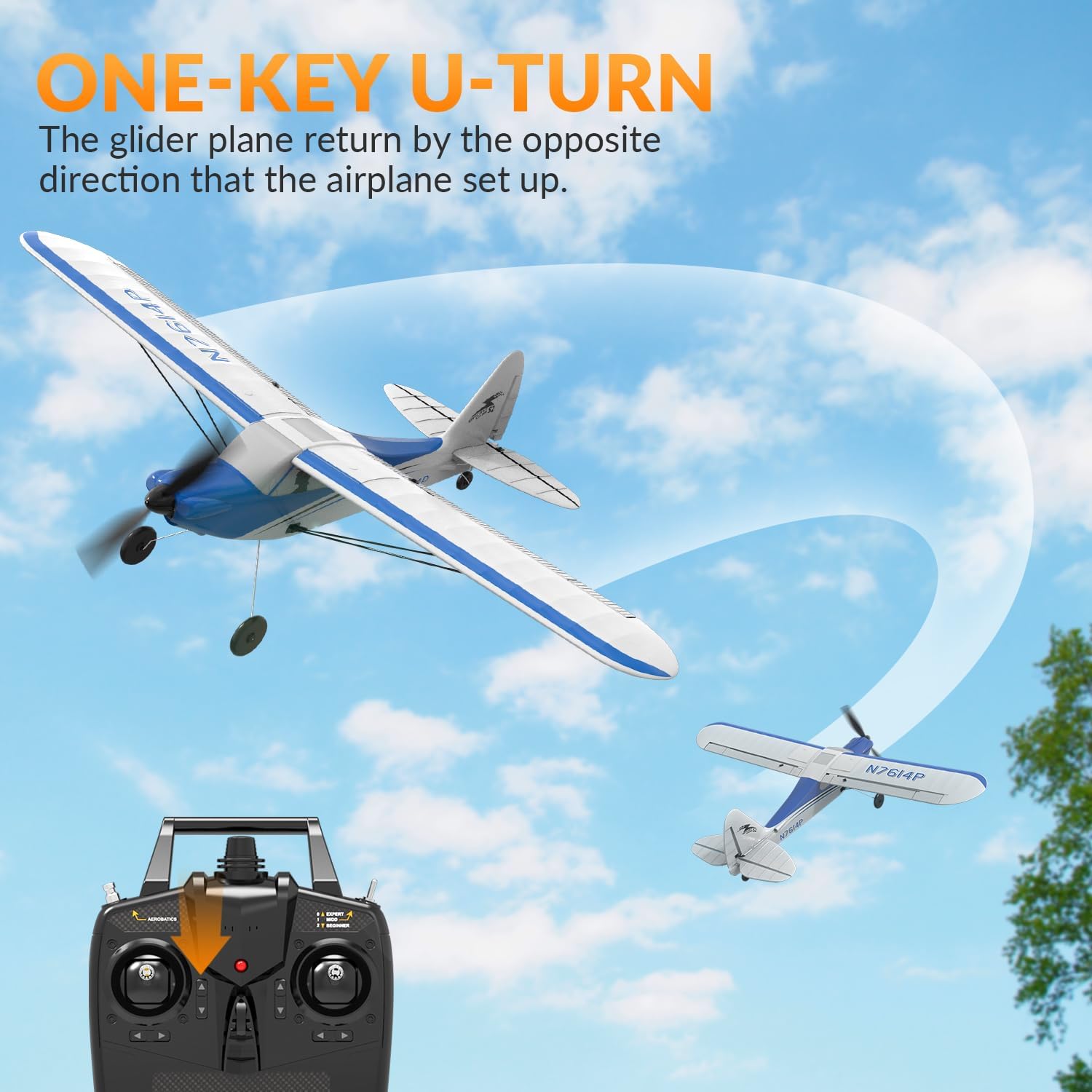 RC Plane, 4CH Remote Control Airplane for Beginners & Adults | Sport Cub Trainer RTF, Prop Saver, 6-Axis Gyro
