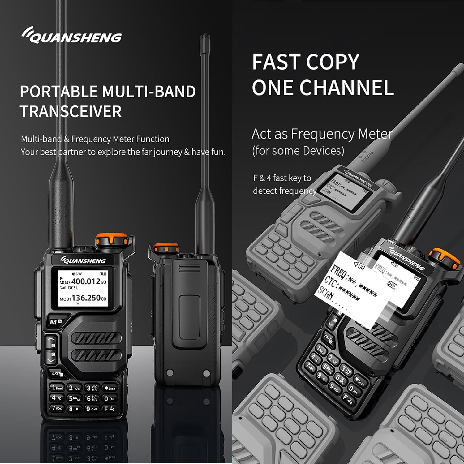 Quansheng UV K5 Handheld Portable Amateur Radio VHF/UHF FM Transceiver | Dual Band Walkie Talkie, Type-C Connector
