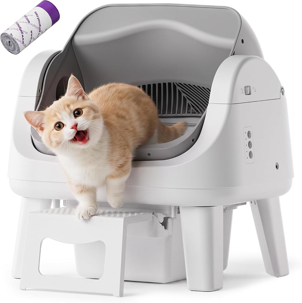 Automatic Litter Box, Self Cleaning Litter Box with Safety Sensors