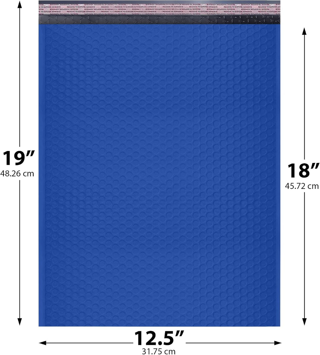 Royal Blue Bubble Mailers 12.5x19, Poly Padded Envelopes #6, 100 Pack