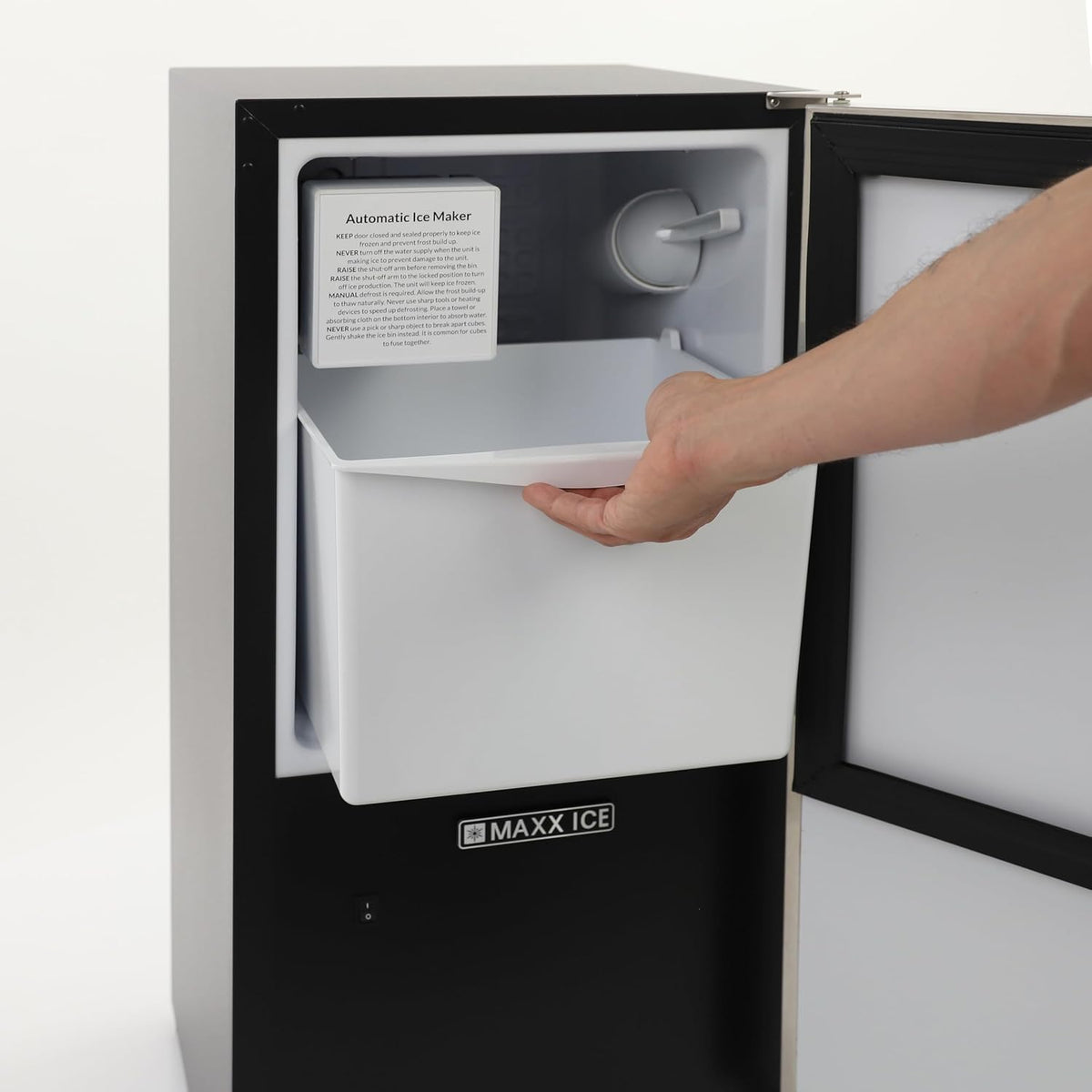 MIM25C, Shallow Depth Indoor Built-in Undercounter Ice Maker, 25 lbs, in Stainless Steel