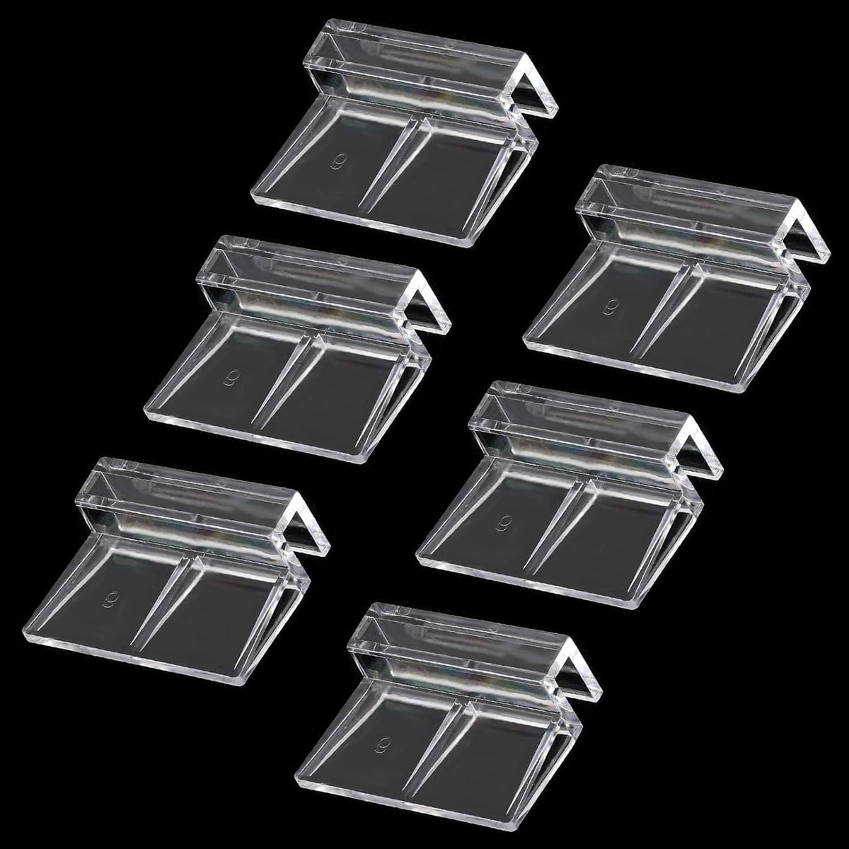 6 PCS Aquarium Lid Clips, 6mm Clear Acrylic Fish Tank Lid Holder Aquarium Cover Support Clamps for Rimless Aquarium