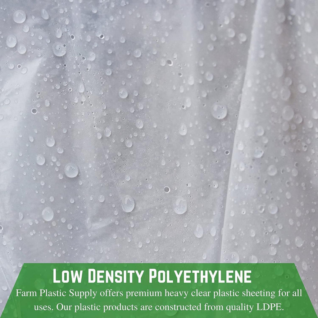 Clear Plastic Sheeting - 8 mil - Thick Plastic Sheeting, Heavy Duty Polyethylene Film, Drop Cloth Vapor Barrier