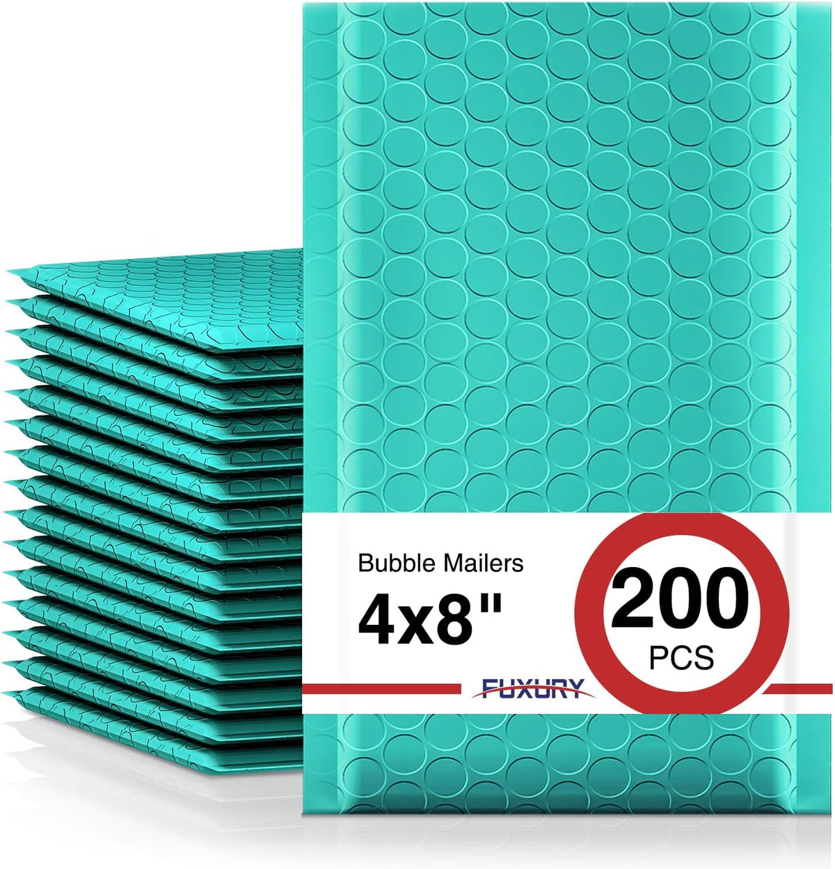 Bubble Mailers 4x8" Teal 200 Pack Padded Envelopes Usable Size 4x7"