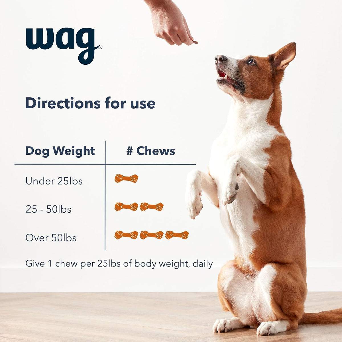 Amazon Brand - Wag Probiotic Supplement Daily Chews for Dogs, Supports Digestion and Gut Health, Natural Duck Flavor