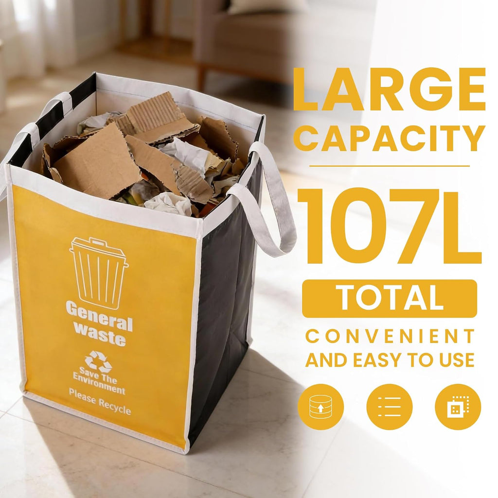 Recycle Waste Bag for Kitchen, Indoor Recycling Bins, Recycle Bins for Home, Kitchen Recycling Bin Trash Sorting