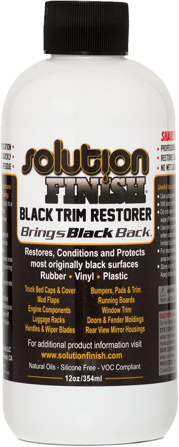 Black Plastic & Vinyl Trim Restorer - Use for Car and Truck Detailing, No Wet Look, Instantly Revives Color to Trim