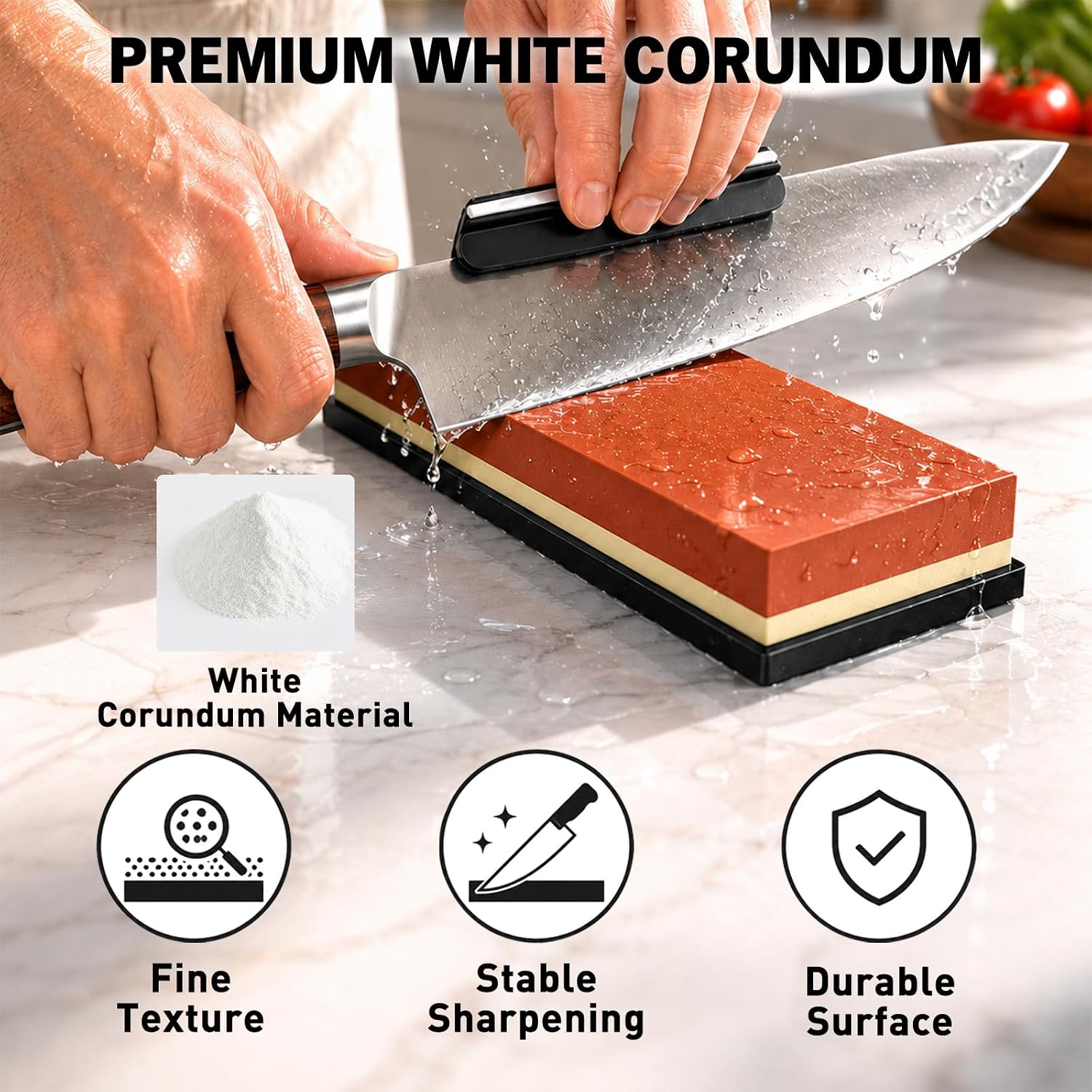 12-Piece Knife Sharpening Stone Set, Whetstone 4 Side 400/1000 3000/8000 Grit, Whetstone Knife Sharpener Stone Kit