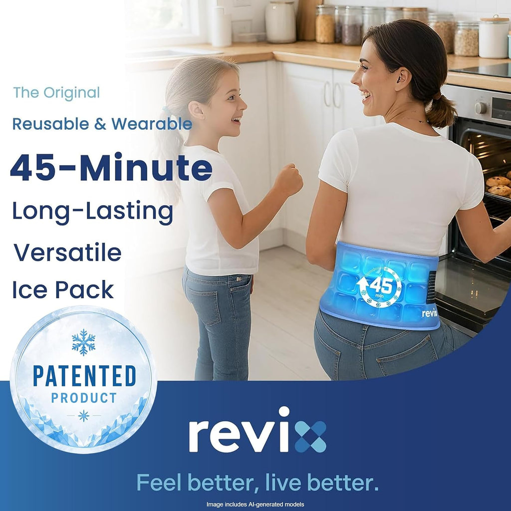 Ice Pack for Injuries Reusable, 14 × 7" Gel Cold Compress with Strap