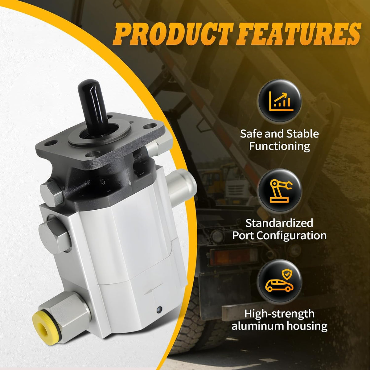 16GPM 2 Stage Hydraulic Log Splitter Pump 3000 PSI Aluminum Gear