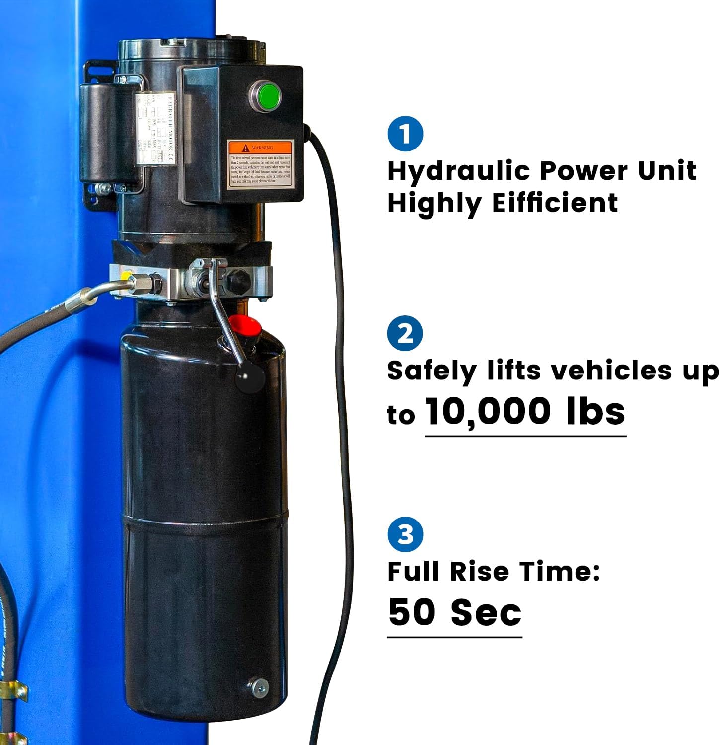 220V Two Post Car Lift 10,000 LBS Floor Plate, Single-Sided Unlocking 2 Posts Auto Hoist Truck Lift for Garage 3 Year