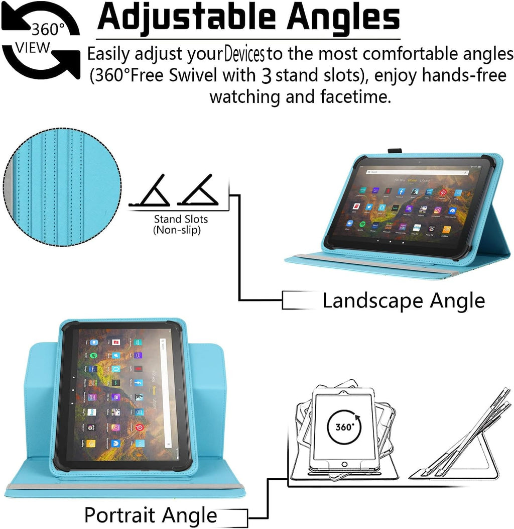 Universal 7 inch 8 inch Tablet Case,360 Degree Rotatable Kickstand Multiple Viewing Stand Case Cover for 7.0" 7.9"