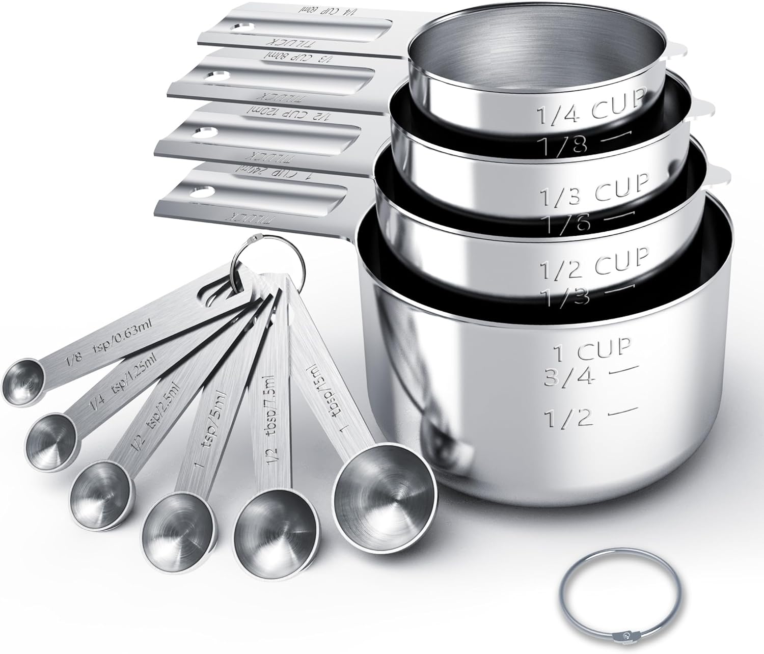 Stainless Steel Measuring Cups & Spoons Set, Cups and Spoons,Kitchen Gadgets for Cooking & Baking (10)
