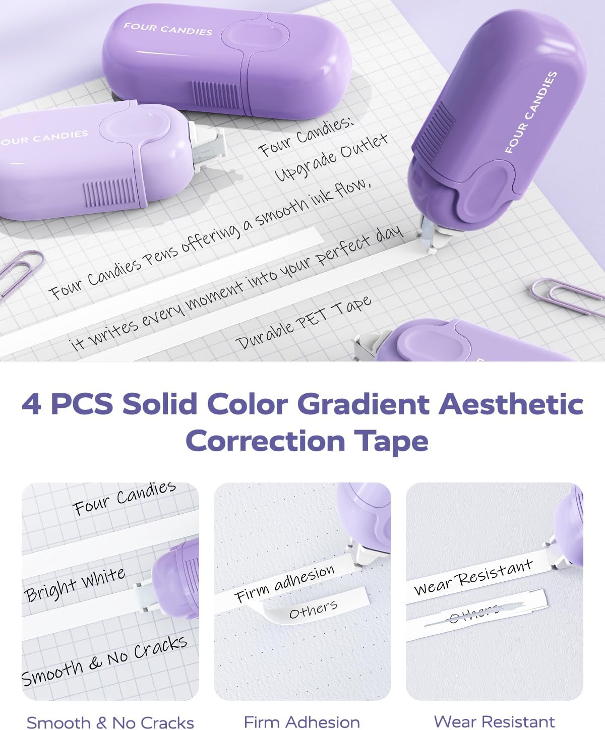 Aesthetic Purple School Supplies Kit with Case for Girls | Back to School Stationery Set with Pens, Highlighters