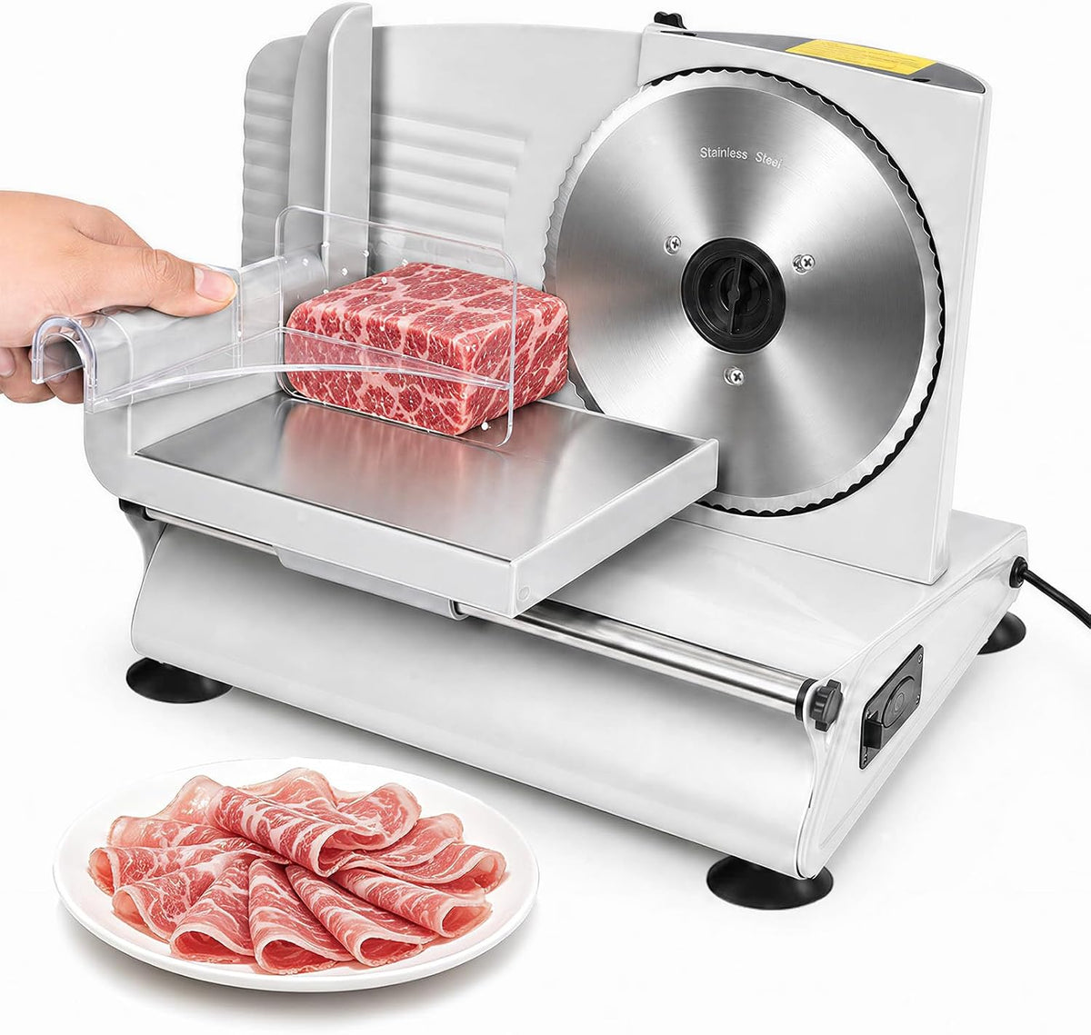 200W Meat Slicer Machine for Home, Electric Food Deli Slicer