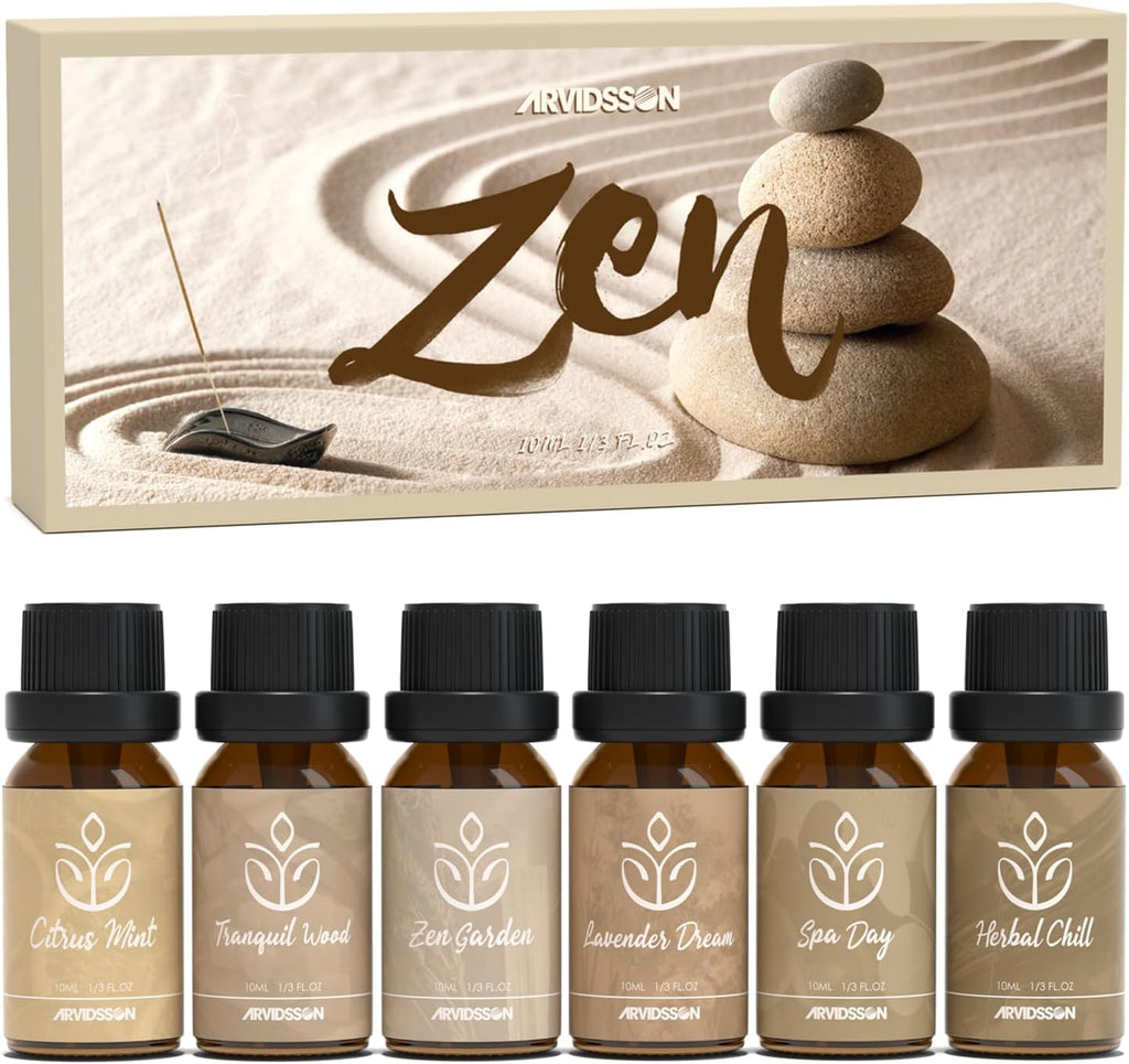 Zen Essential Oils Set, Nautal Tranquil Essential Oil for Diffusers for Home - Zen Garden, Lavender Dream, Serene