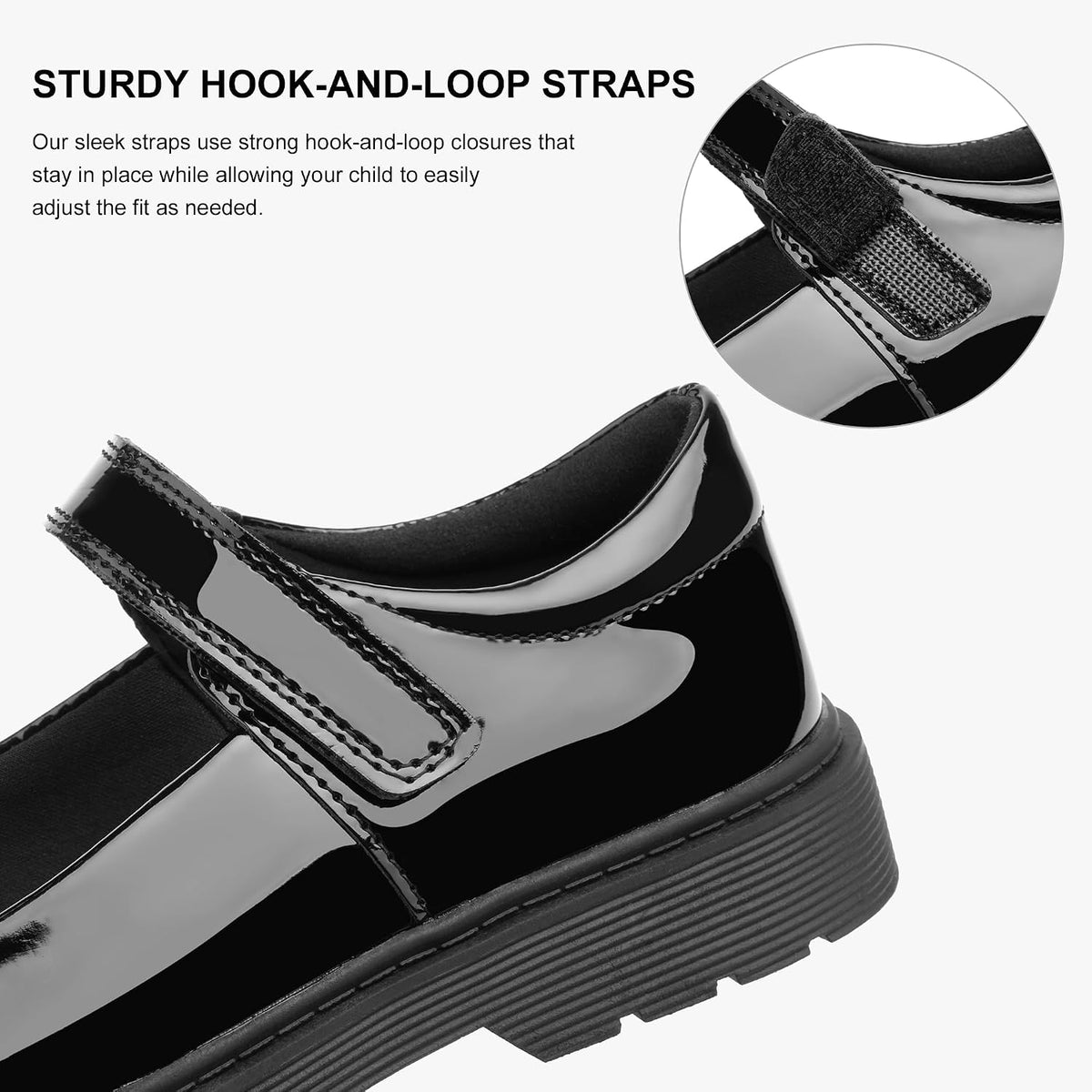 Girls Mary Jane Shoes School Uniform Flats Dress Shoes Detachable Bow Chunky Formal for Little/Big Kids | Removable