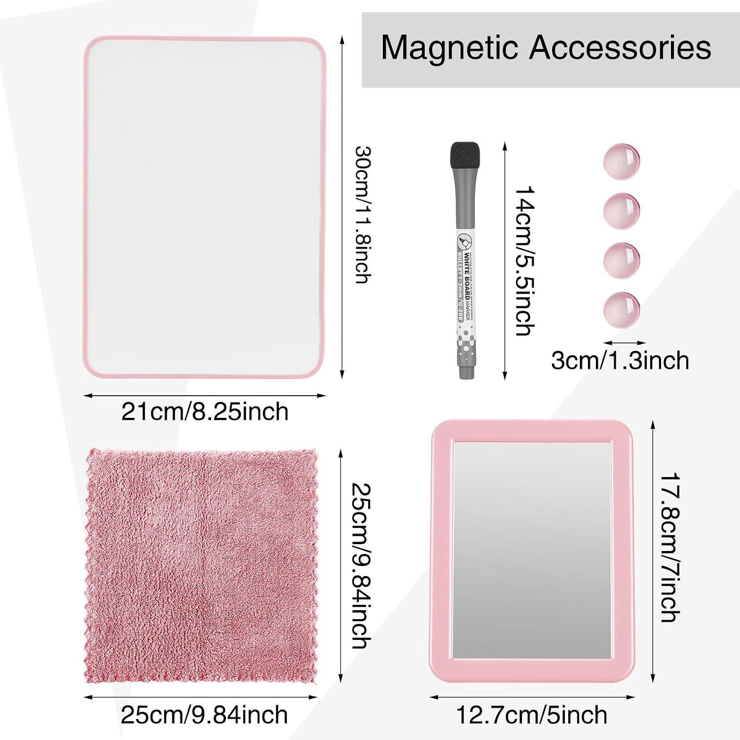 13 Pcs Locker Organizer and Accessories Kit Stackable Mesh Locker Shelf, Pen Holder, Magnetic Mirror, Whiteboard