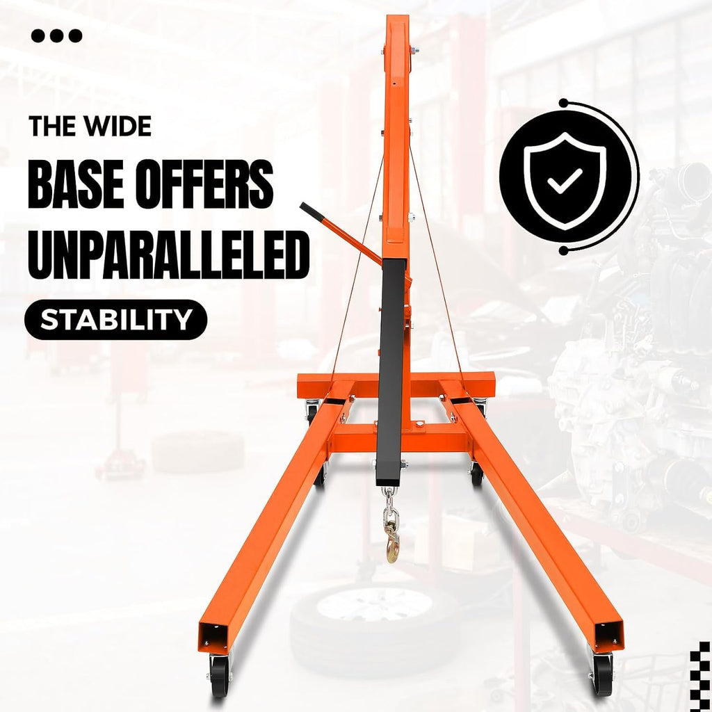 4400LBS Folding Engine Hoist, Heavy Duty Cherry Picker Engine Lift