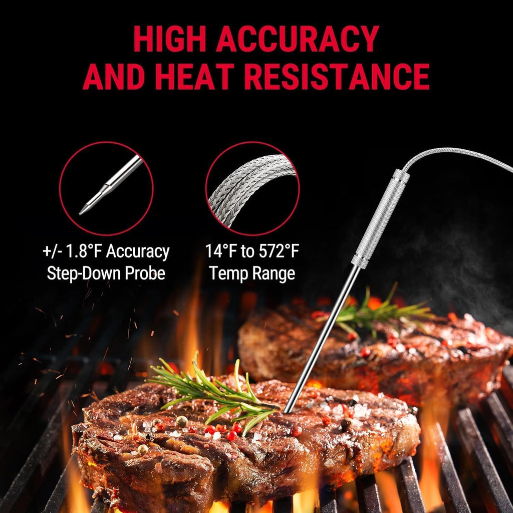 TempSync 500FT Wireless Meat Thermometer for Grilling and Smoking