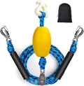 Self Centering Boat Tow Harness for Tubing, Boat Tow Rope Harness with Pulley and Large Hooks for Towing 1-4 Riders