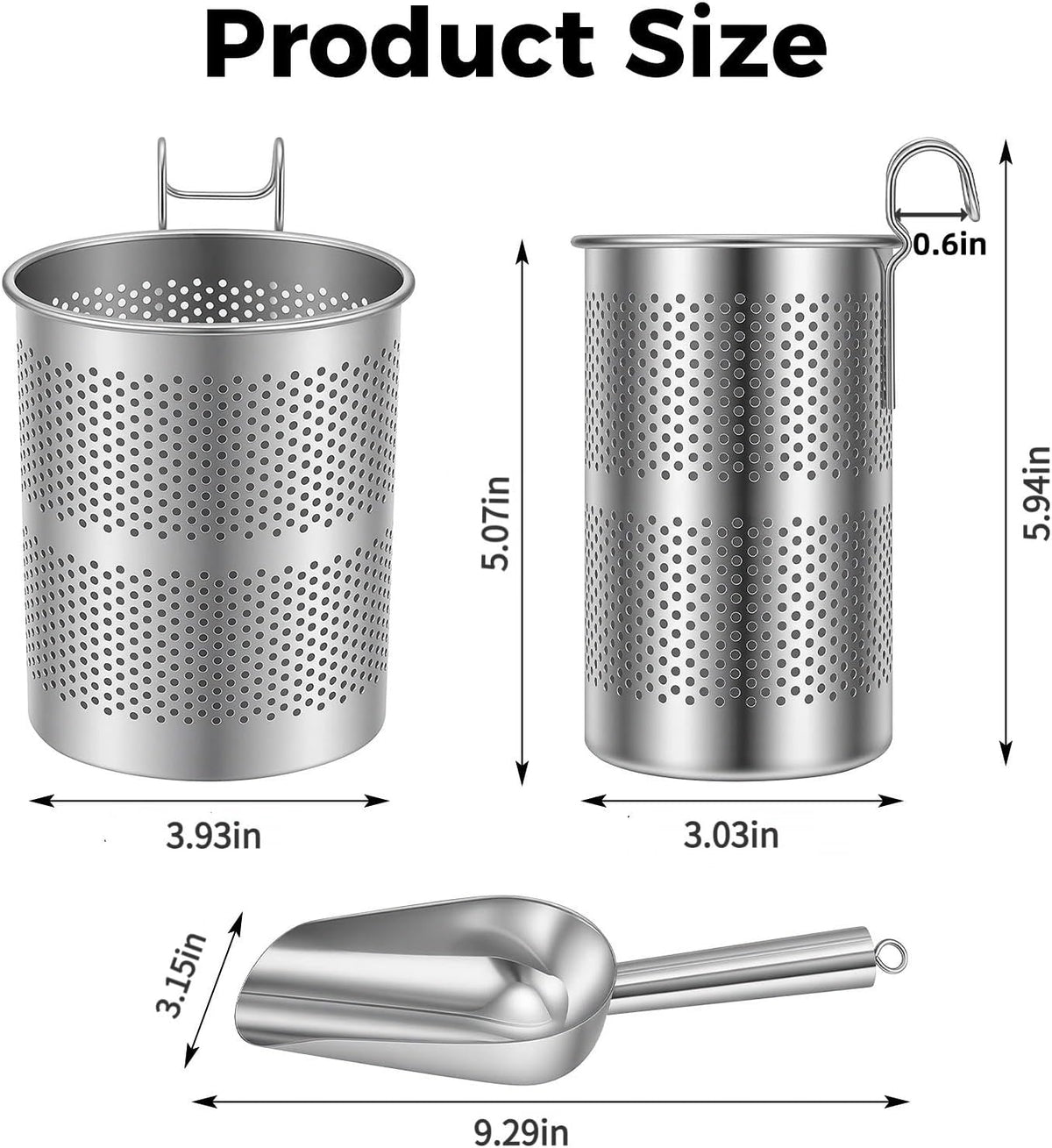 Stainless Steel Ice Scoop with Holder for Freezer, Ice Machine