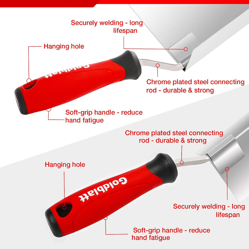 2 Piece Drywall Corner Tool Set, Outside & Inside Corner Trowel | Stainless Steel Build, Drywall Finishing Tool