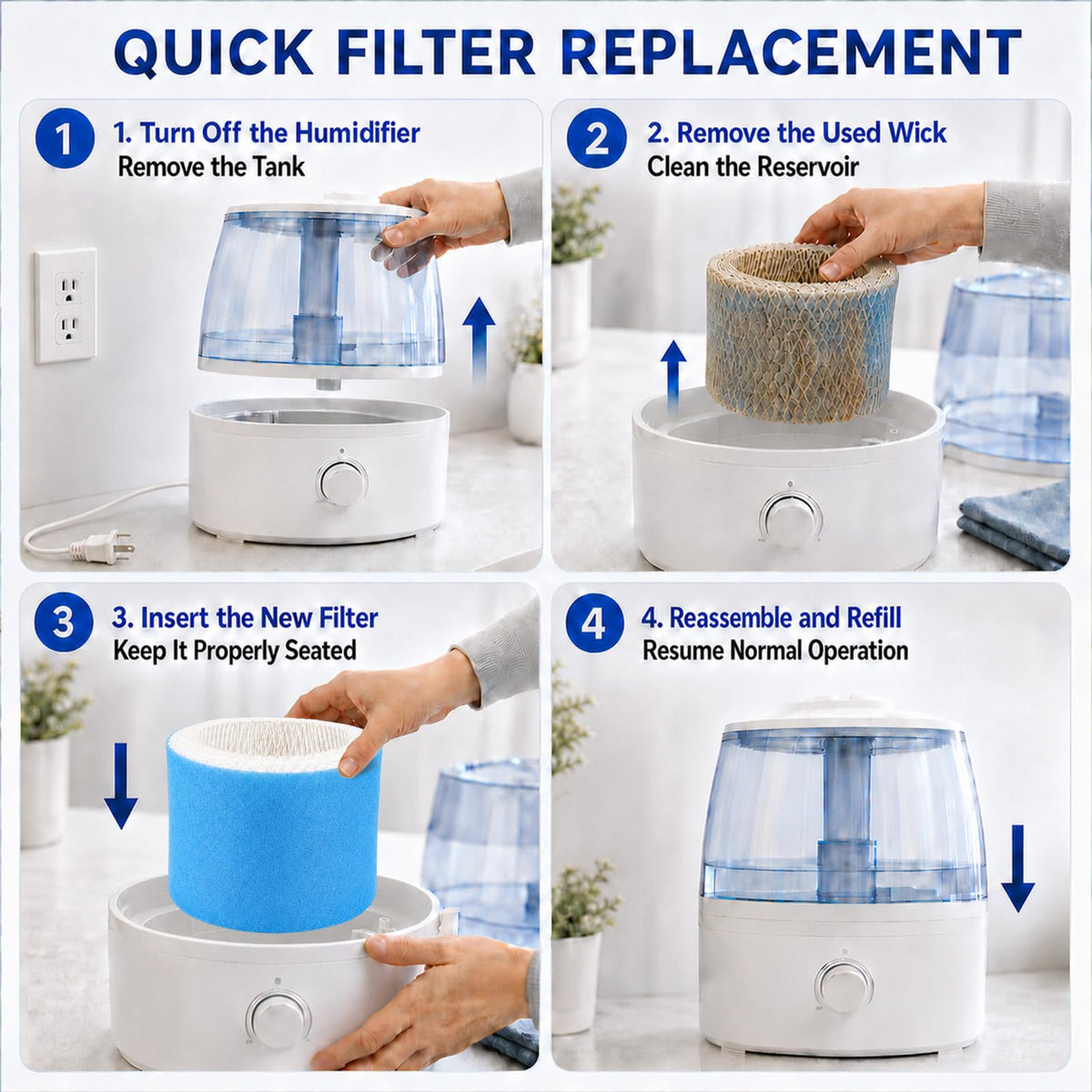 HAC-504 Humidifier Filter A Replacement Compatible with Honeywell HCM-350