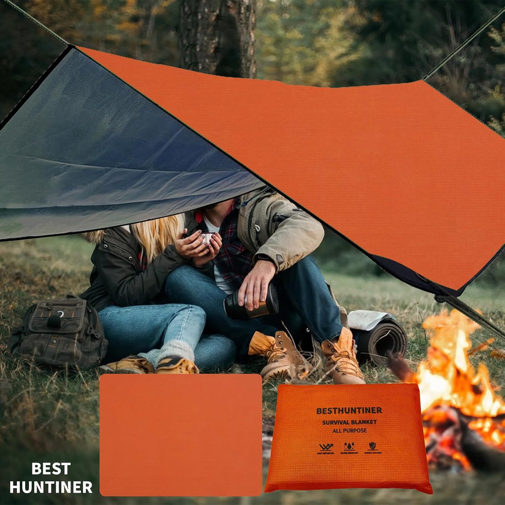 Heavy Duty Survival Blanket -Multifunctional Reflective Tarp Thermal Blanket - 60" x 83" Waterproof Sandproof for