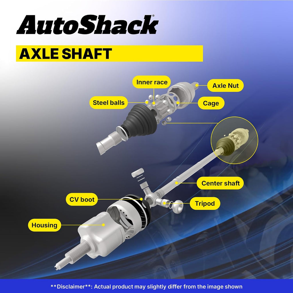AutoShack Front CV Axle Shaft Assembly, 2pcs