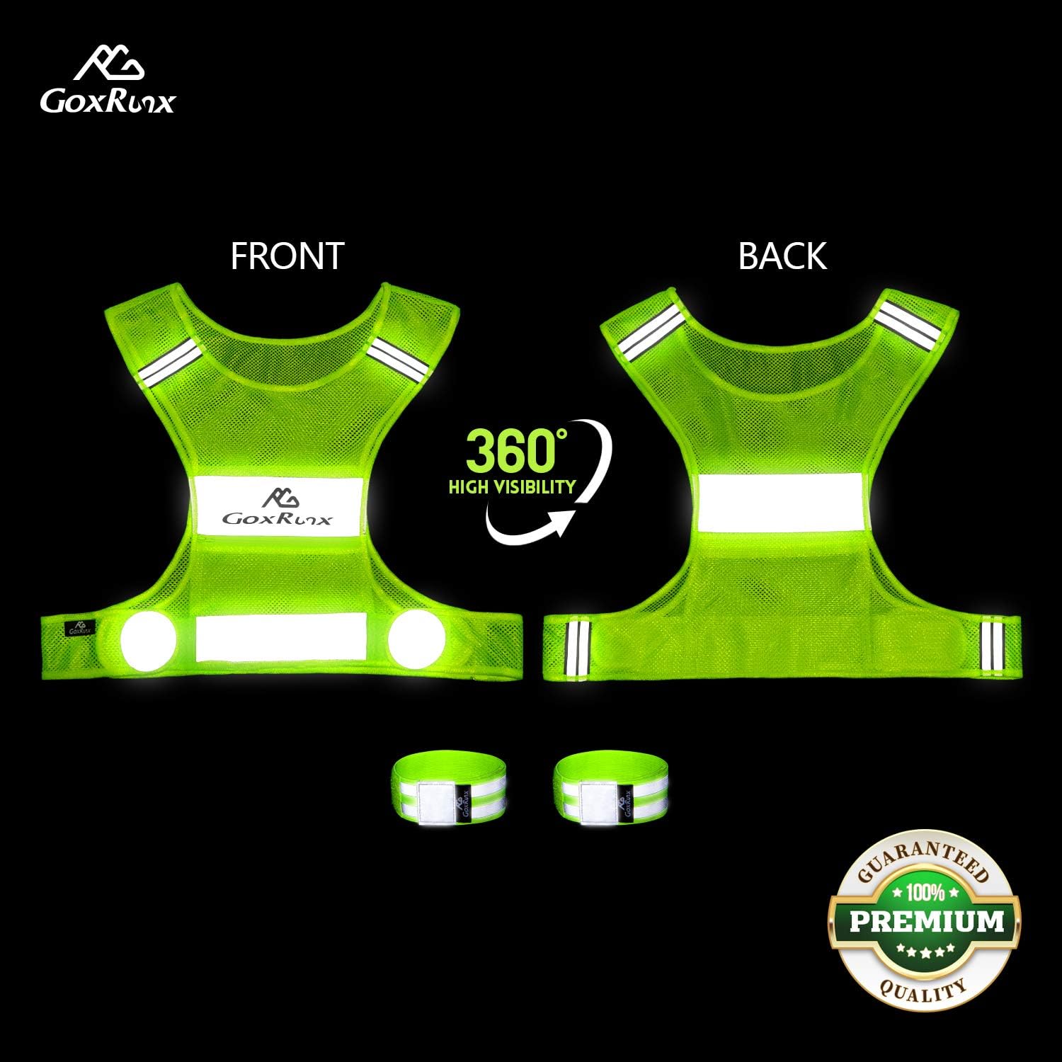 Reflective Vest Running Gear,Lightweight Reflective Safety Vests with Arm Bands