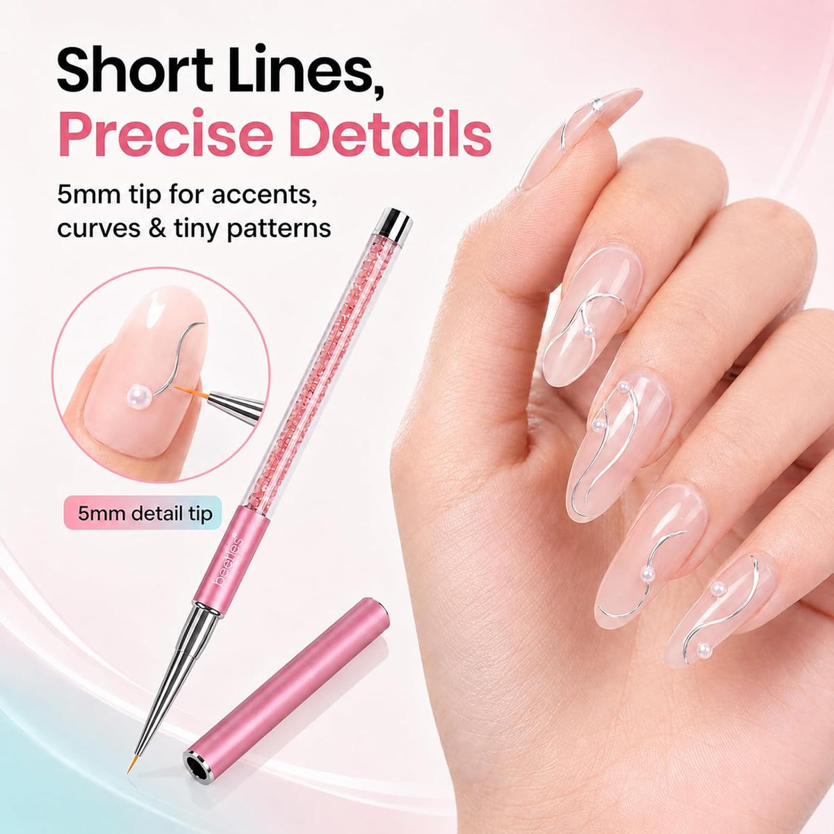 Nail Art Liner Brushes 5Pcs Painting Art Design Pen Set