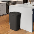 Kitchen Trash Can 13.3 Gallon Plastic Touch Top Garbage Bin, Black