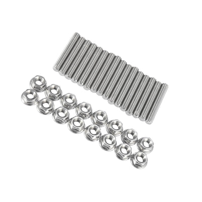 VekAuto 16pcs Stainless Steel Exhaust Manifold Bolt Stud Hardware for Ford 4.6 5.4 Liter V8 2 Manifolds Auto Accessories