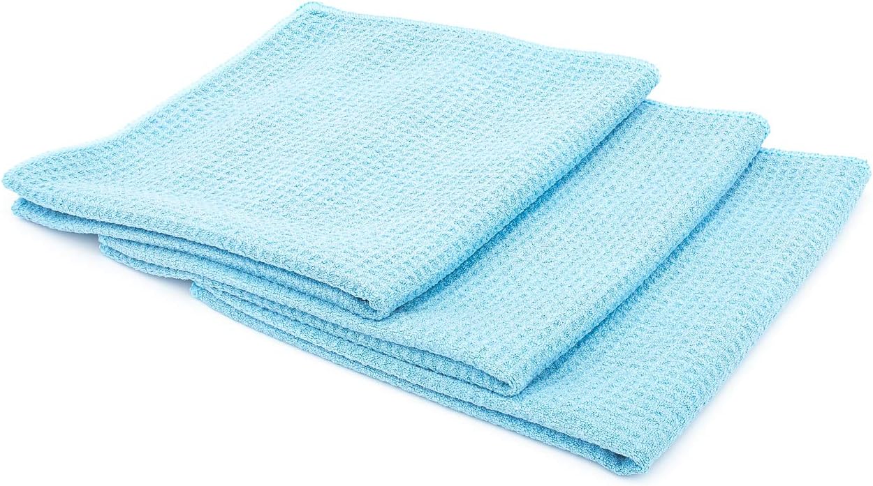 Standard Waffle Weave Towels, Microfiber Detailing, Window/Glass and Drying, Wax & Polish, Lint-Free, Streak-Free