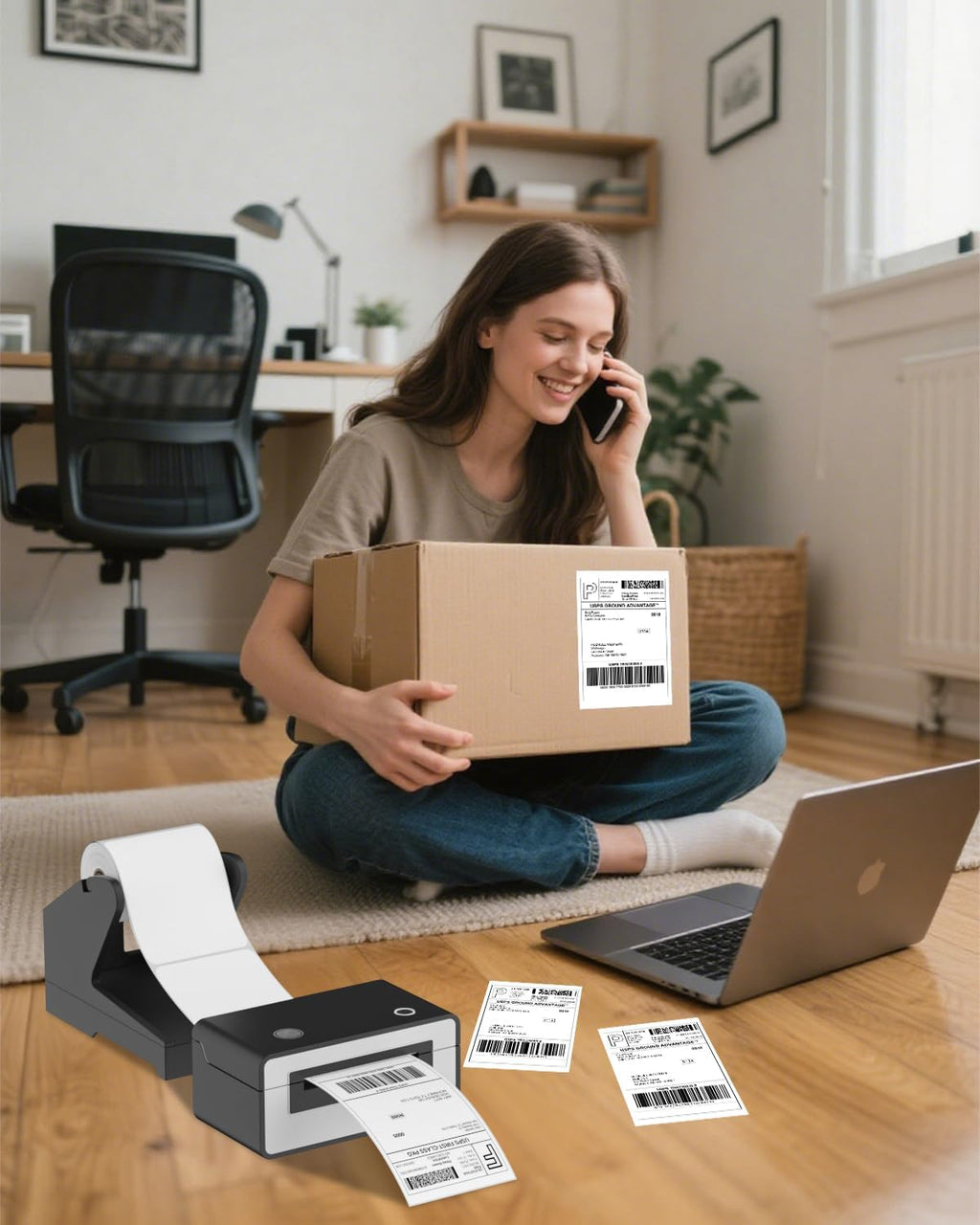 Direct Thermal Shipping Labels - 500 4x6 Thermal Labels Roll - Perforated and Strong Adhesive, 250 Labels per Roll, 2