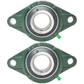 2 Pack UCFL208-24 Pillow Block Bearing – Flange 2 Bolt Mounted Pillow Block Bearings – Bearing Steel Bearings with 1-1/2" Bore - Self-aligning Bearings with Solid Cast Iron Base