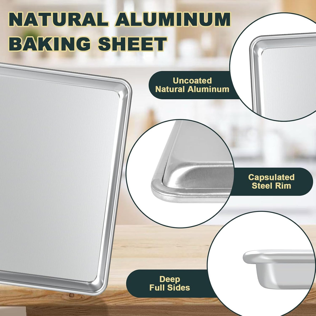Baking Sheet with Rack Set (2 Pans + 2 Racks), Half Sheet Size