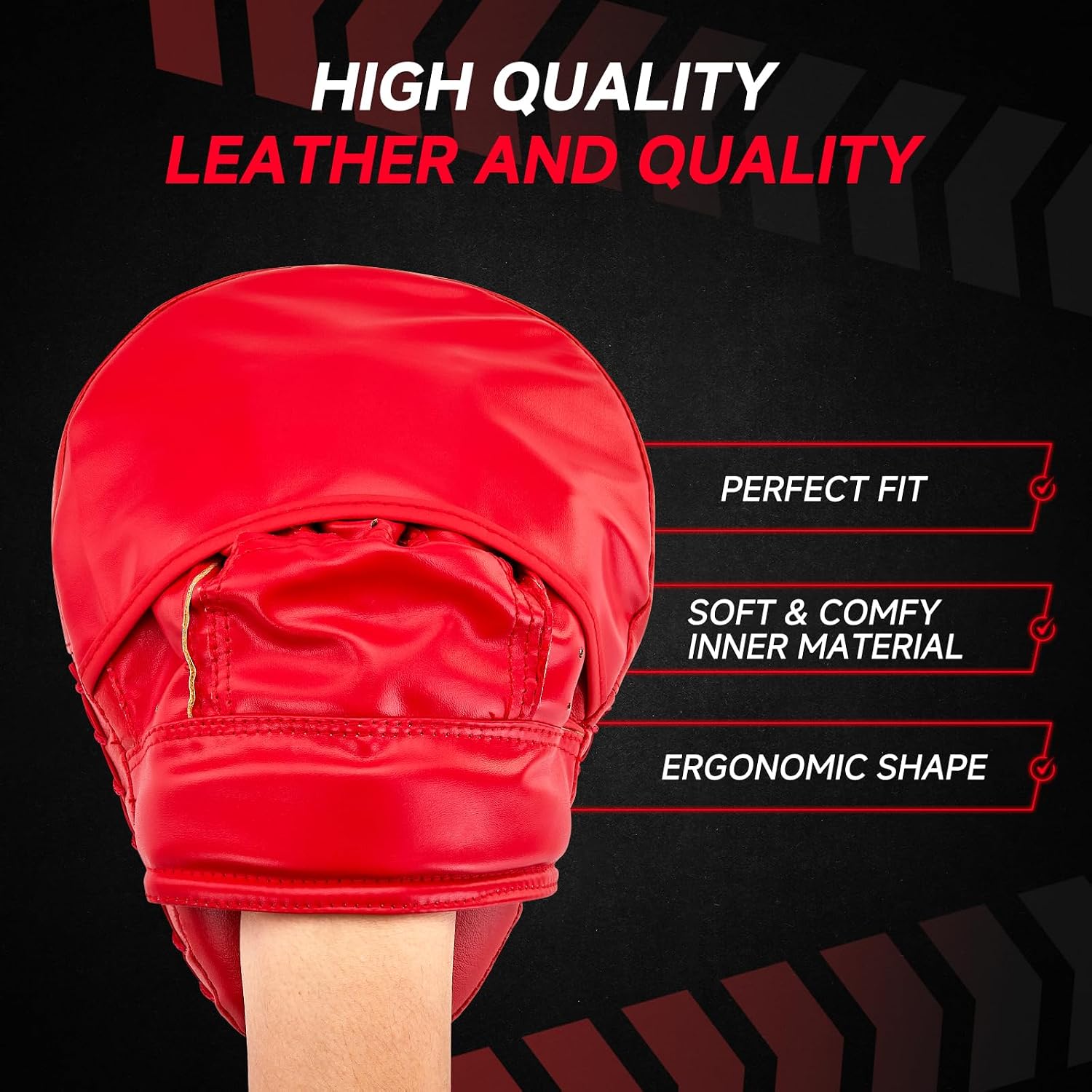 Boxing Pads Curved Focus Mitts | Training Pads, MMA Muay Thai Kickboxing Coaching, Martial Arts Punching Hand Target