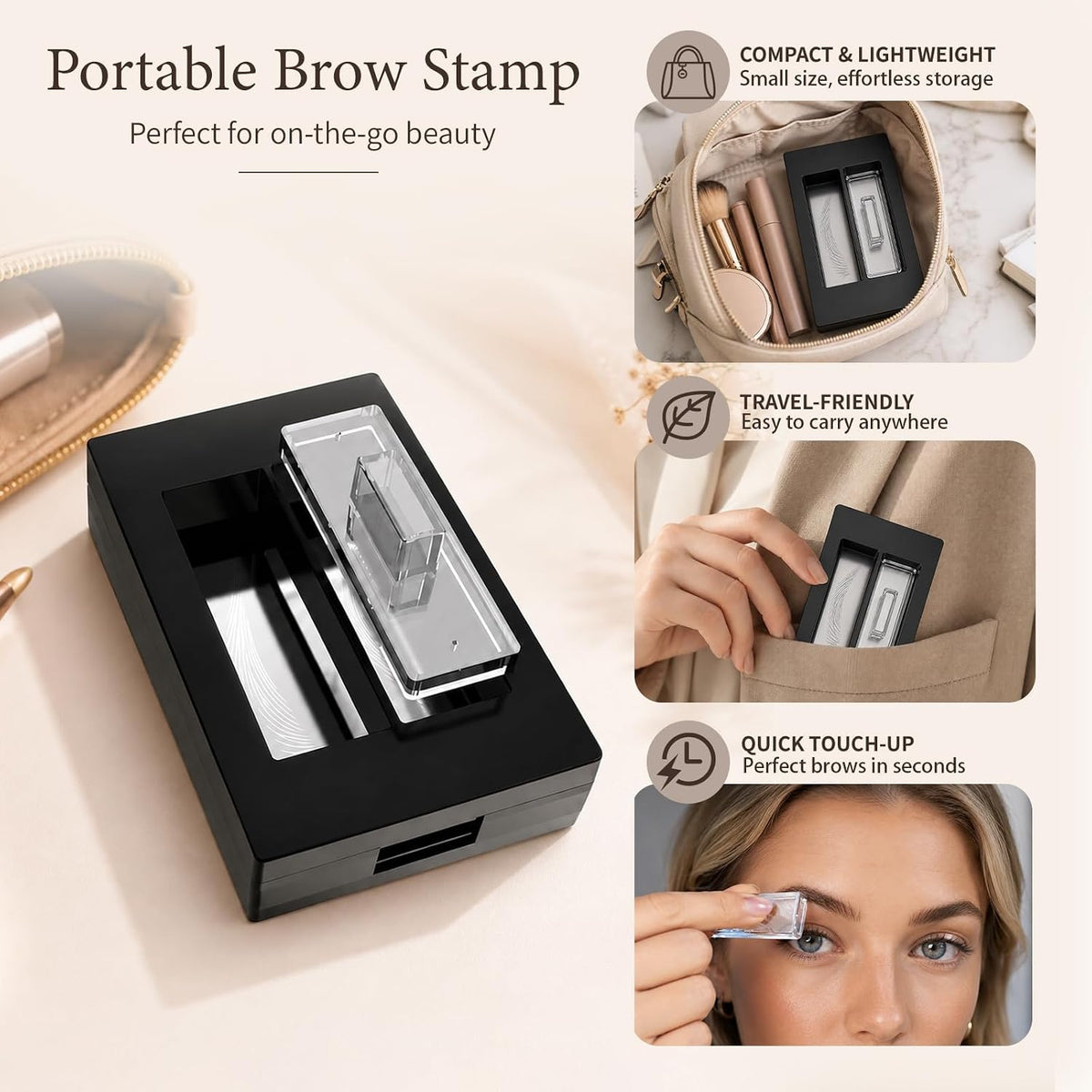 Eyebrow Stamp Kit With Stencils For Beginners, Brow Stamp Set,Shape-A