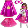 Superhero-Capes for Kids Toddler Superhero-Costumes for Girls | 3-Pc Super Hero Capes Mask and Star Tutu for 3+