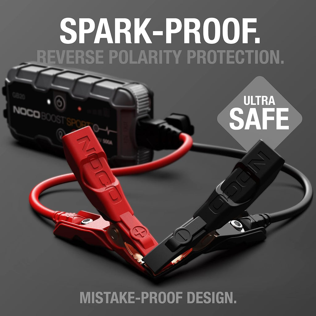 Boost GB20 500A UltraSafe Jump Starter, 12V Lithium Battery Booster
