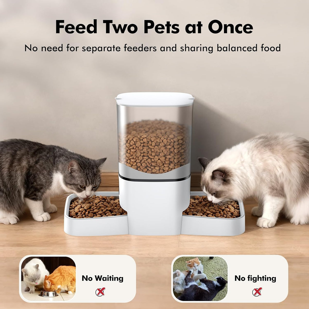 6L Automatic Cat Feeder for 2 Cats, APP Control, Precise Portion Control